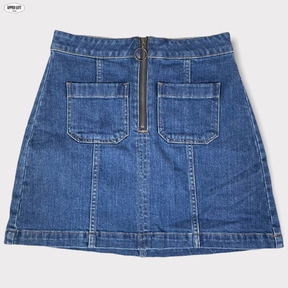 Madewell Zip Denim Jean A-line Skirt with Pockets Style G5457 - Picture 2 of 12